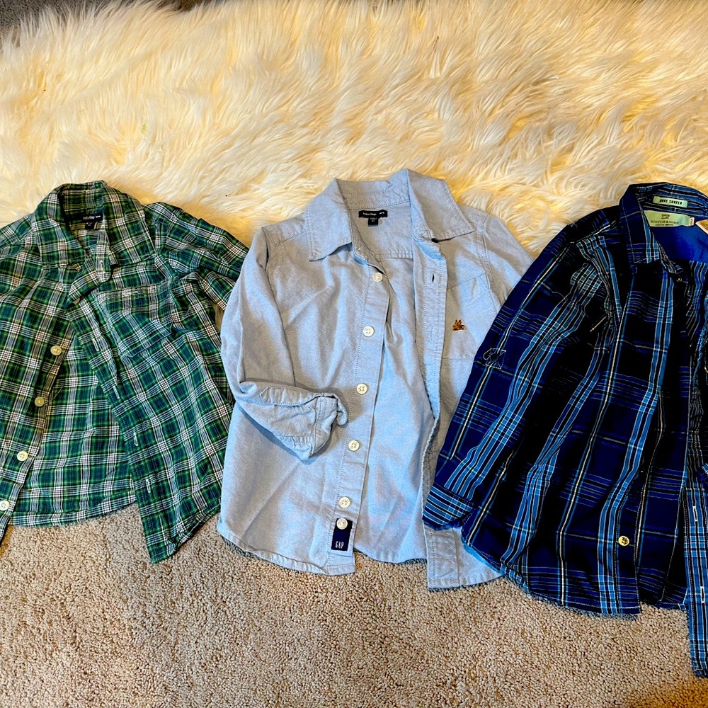 Set of 3- boy button downs - Gap- 4y